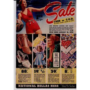 1939 Bellas Hess Catalog – Color Fashion, Shoes, Dresses, Vintage Mail Order
